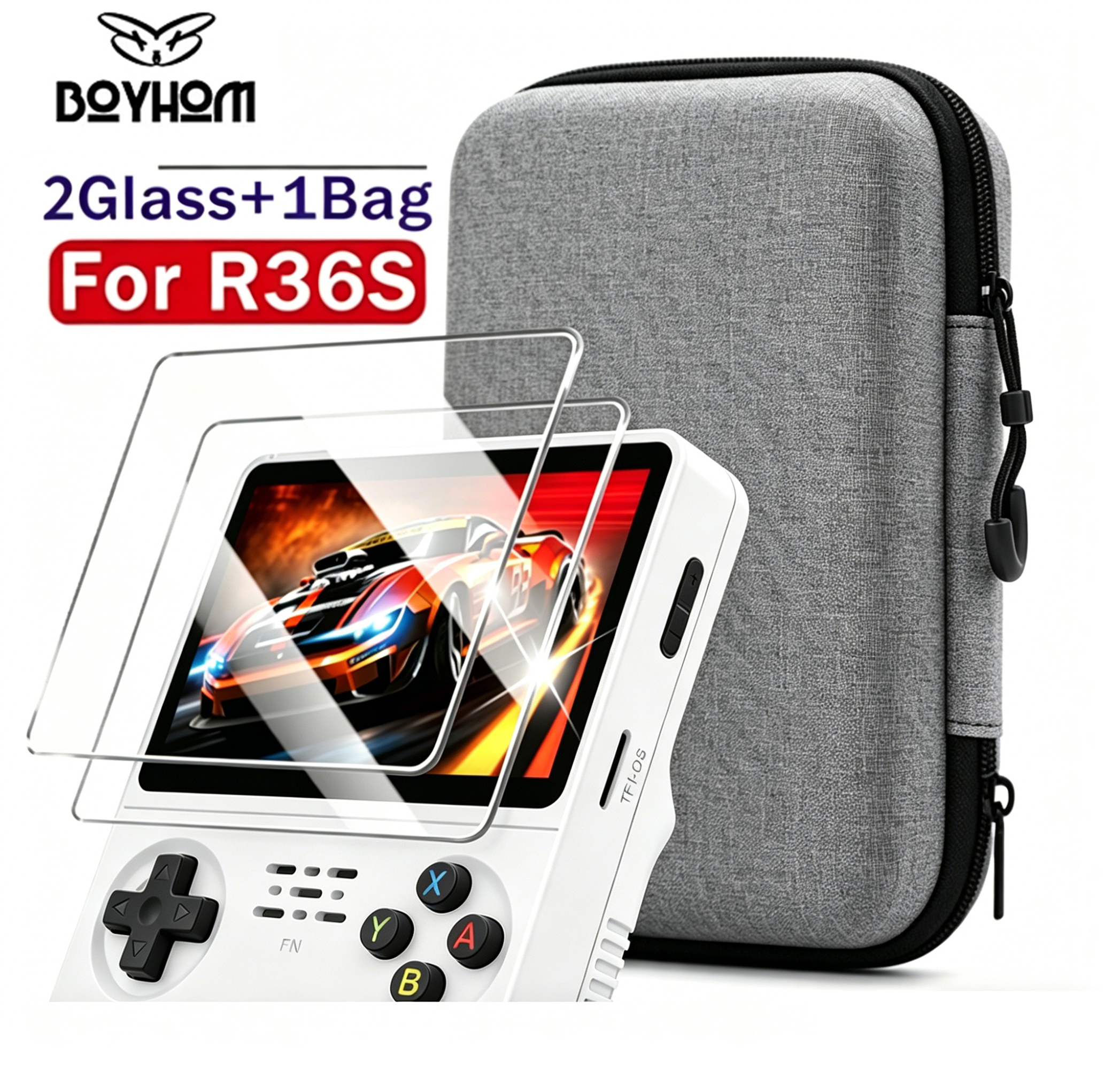 Console Retro Gaming Portable - BOYHOM Official R36S Tempered Glass Screen