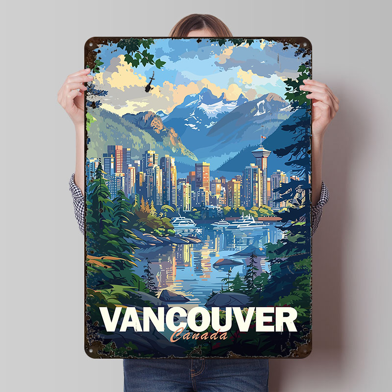 Retro Gaming Vancouver - Vancouver Cityscape Printed Poster Retro Vintage