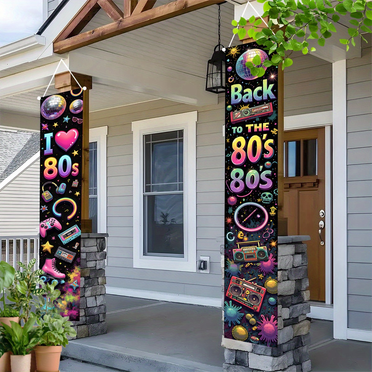 Retro Gaming Banner - Two retro 80s game-themed party banners