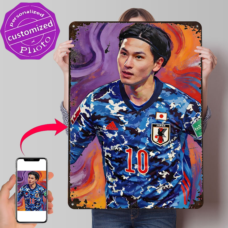 Retro Gaming Japan - Soccer Player in Japan Jersey Printed