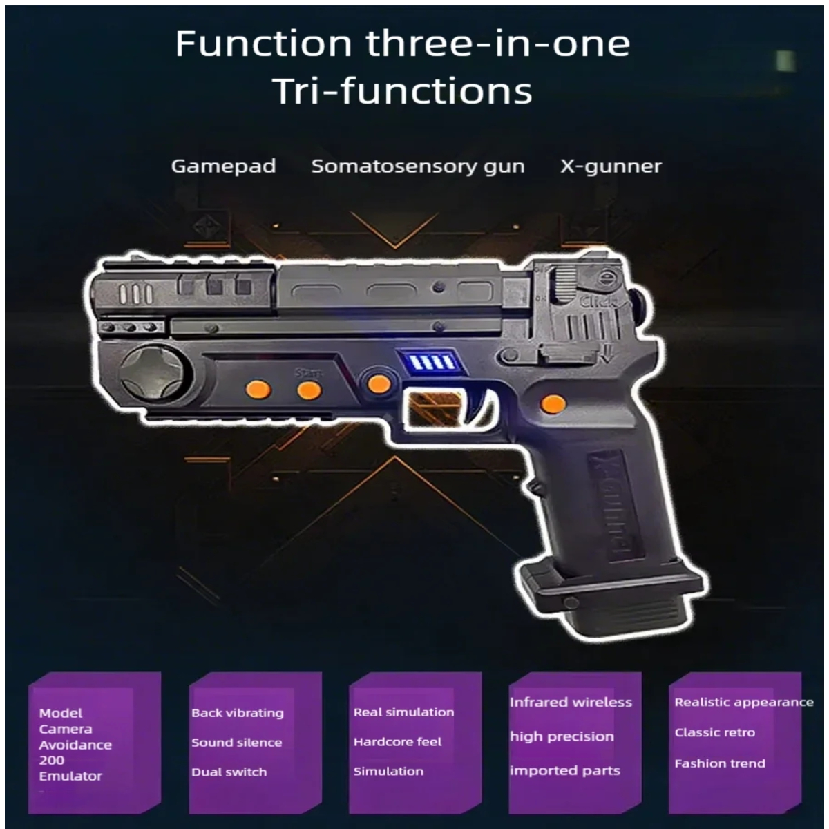 Retro Gaming Light Gun - XGUNNER Wireless Gaming Light Gun Pistol