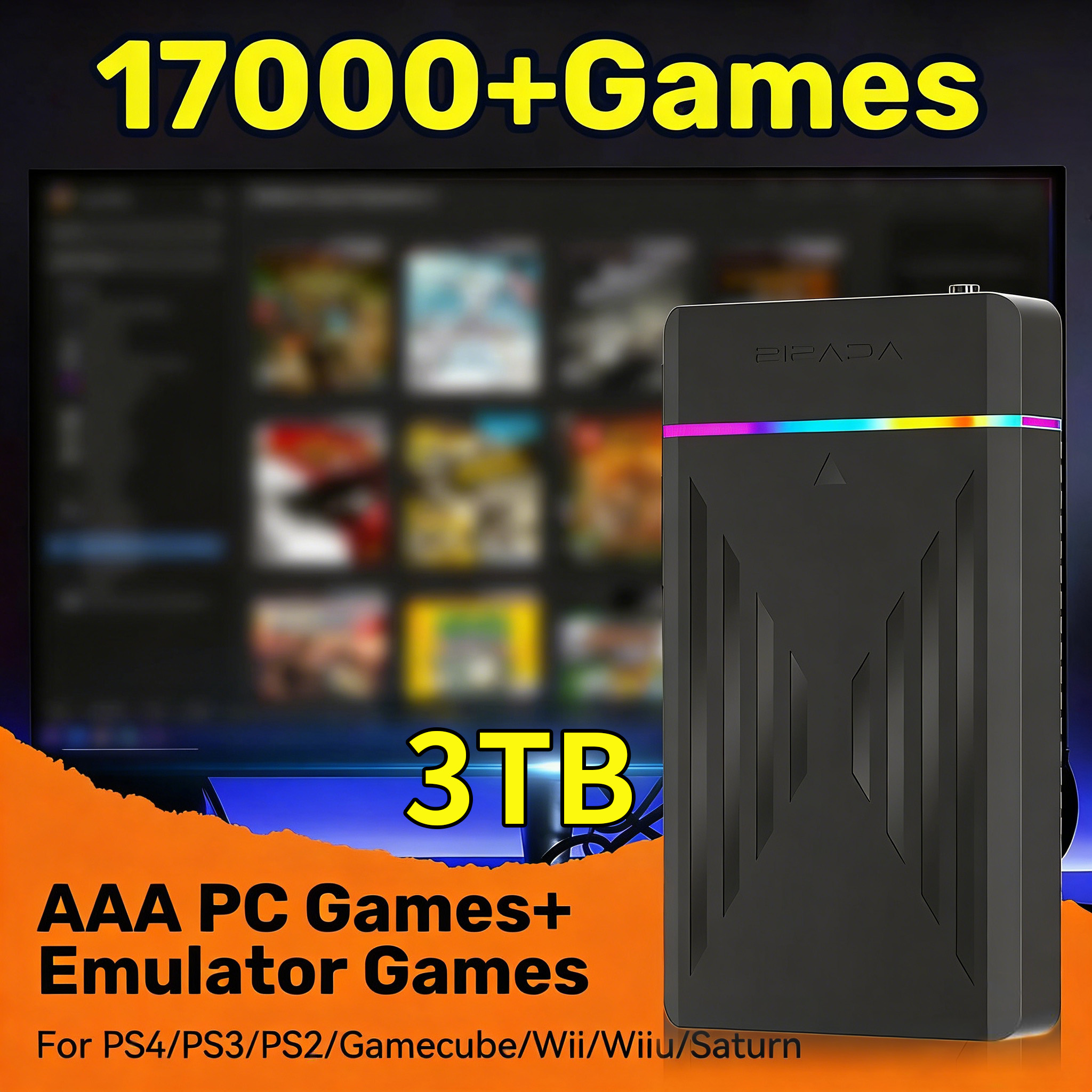 Portable 3TB Gaming HDD Video  - огляд і ціна Retro Gaming Windows