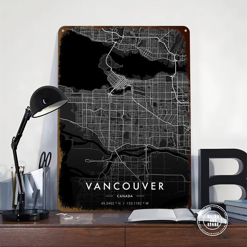 Vancouver City Map Dark Tinpla - огляд і ціна Retro Gaming Vancouver