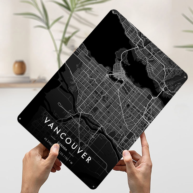 Vancouver City Map Dark Tinpla - огляд і ціна Retro Gaming Vancouver