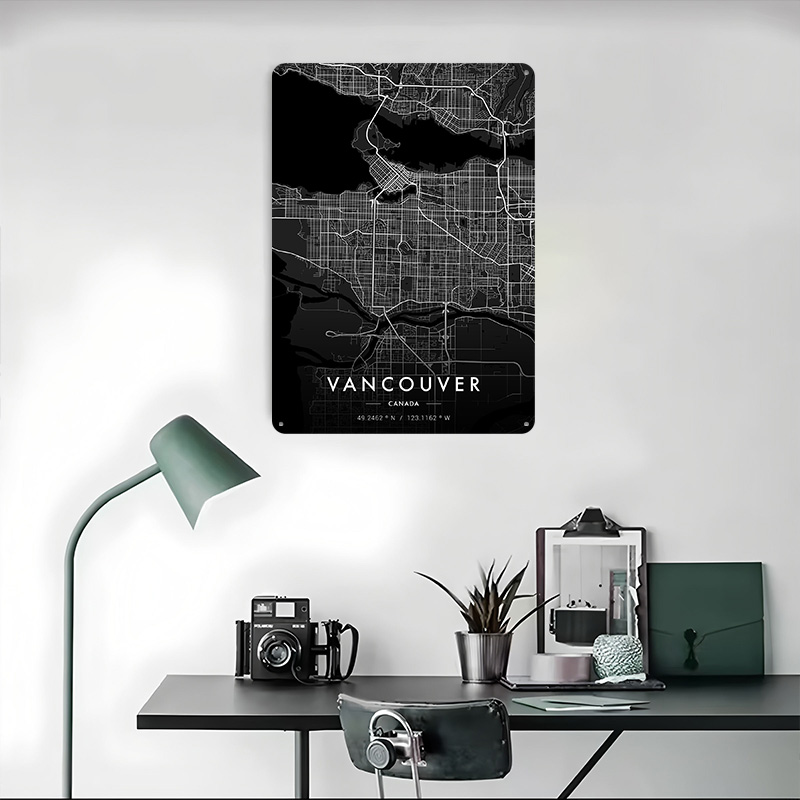 Vancouver City Map Dark Tinpla - огляд і ціна Retro Gaming Vancouver